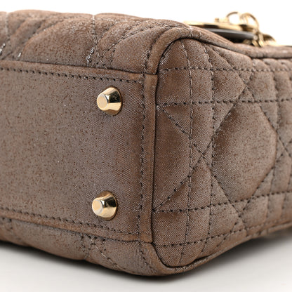 Christian Dior Metallic Calfskin Cannage Mini Lady Dior Brown 10 of 10