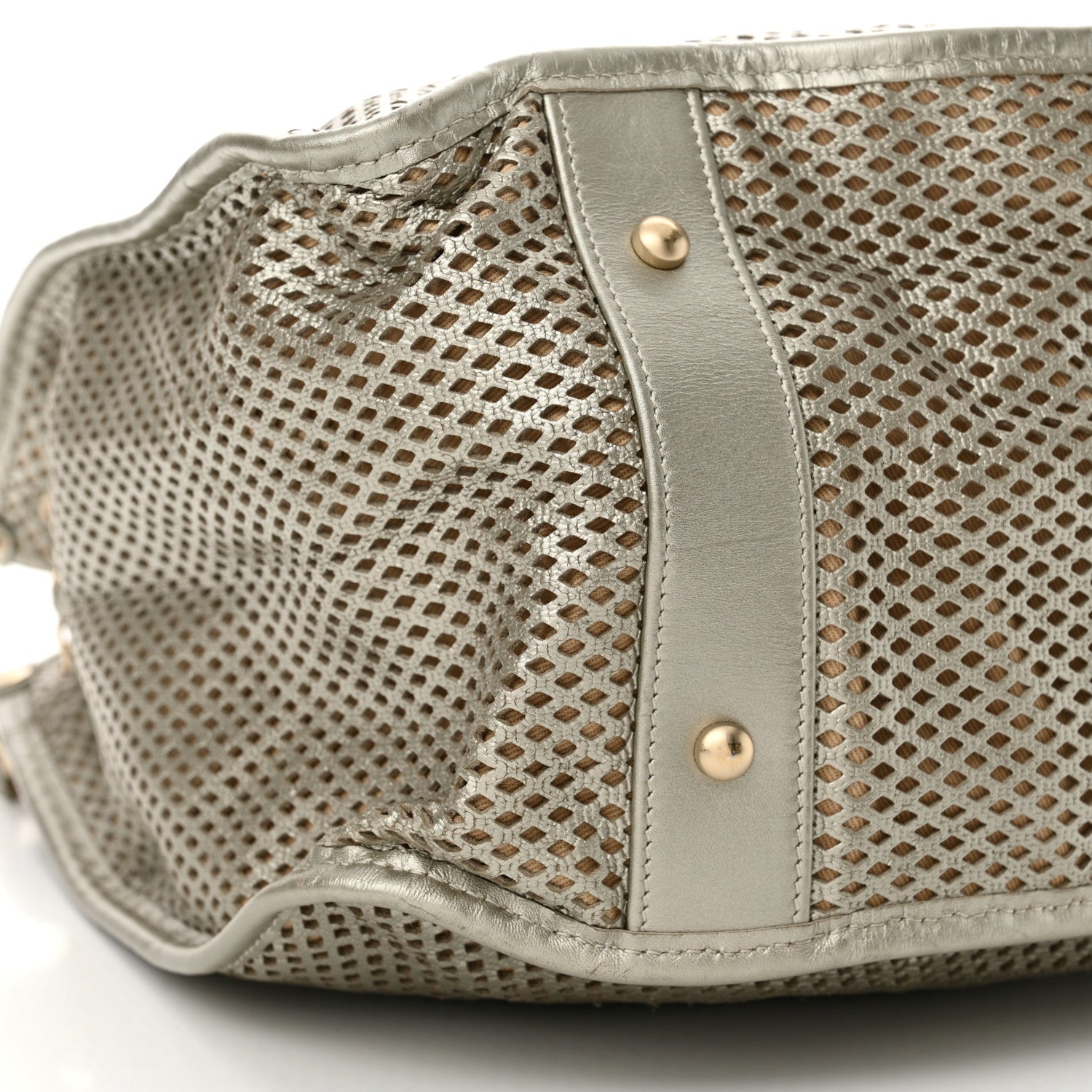 Chanel Metallic Calfskin Perforated Tote Light Gold 9 of 11