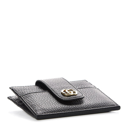 Gucci Pebbled Calfskin GG Marmont Card Case Black 4 of 8