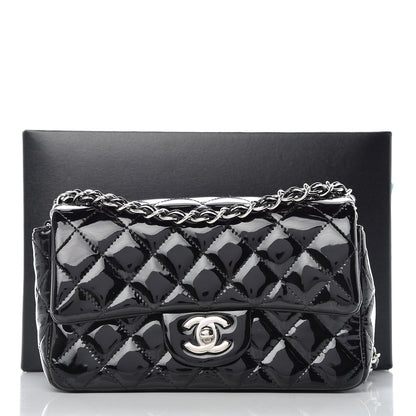 Chanel Patent Calfskin Quilted Mini Rectangular Flap Black 10 of 10