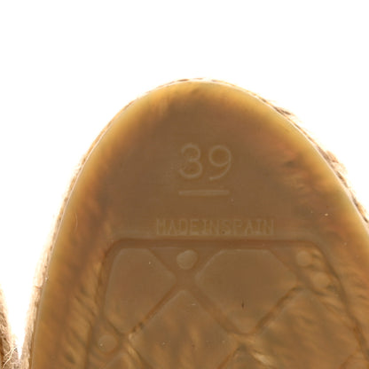 Chanel Toile Sequin CC Espadrilles 39 Beige Black 7 of 11