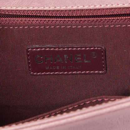 Chanel Crumpled Lambskin New Medium Studded Boy Flap Dark Pink 7 of 10