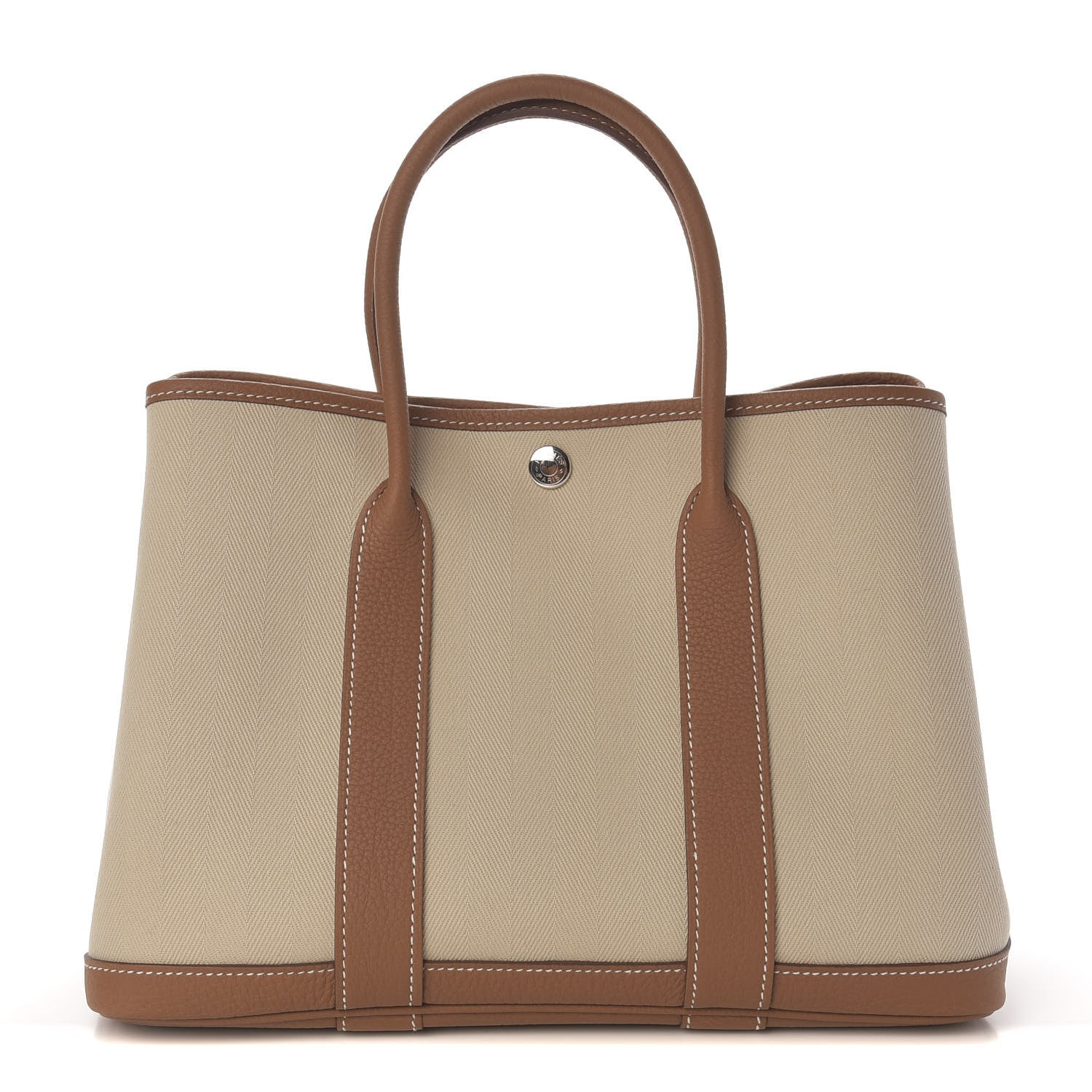 Hermes Grand Chevron Weave Negonda Garden Party 30 TPM Tote Craie Gold 1 of 10