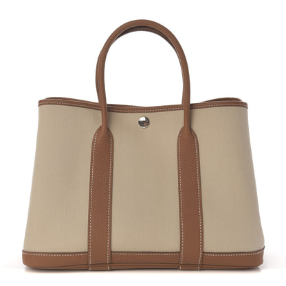 Hermes Grand Chevron Weave Negonda Garden Party 30 TPM Tote Craie Gold 1 of 10