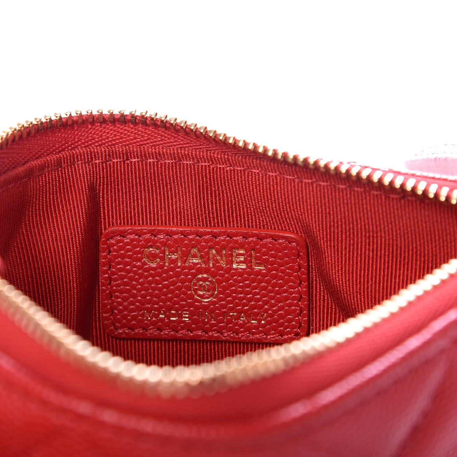 Chanel Caviar Quilted Small Cosmetic Case Red 6 of 7
