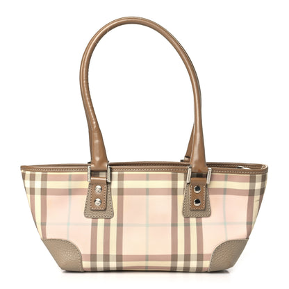 Burberry Candy Check Small Tote Pink Beige 1 of 15