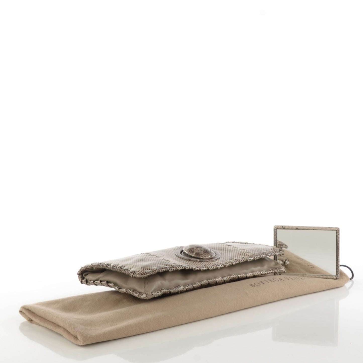 Glazed Ayers Livrea Intrecciato Turnlock Clutch Poussin