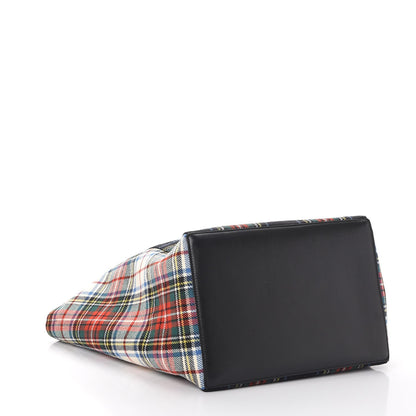 Celine Tartan Felt Plaid Medium Horizontal Cabas Phantom Red Blue 4 of 10