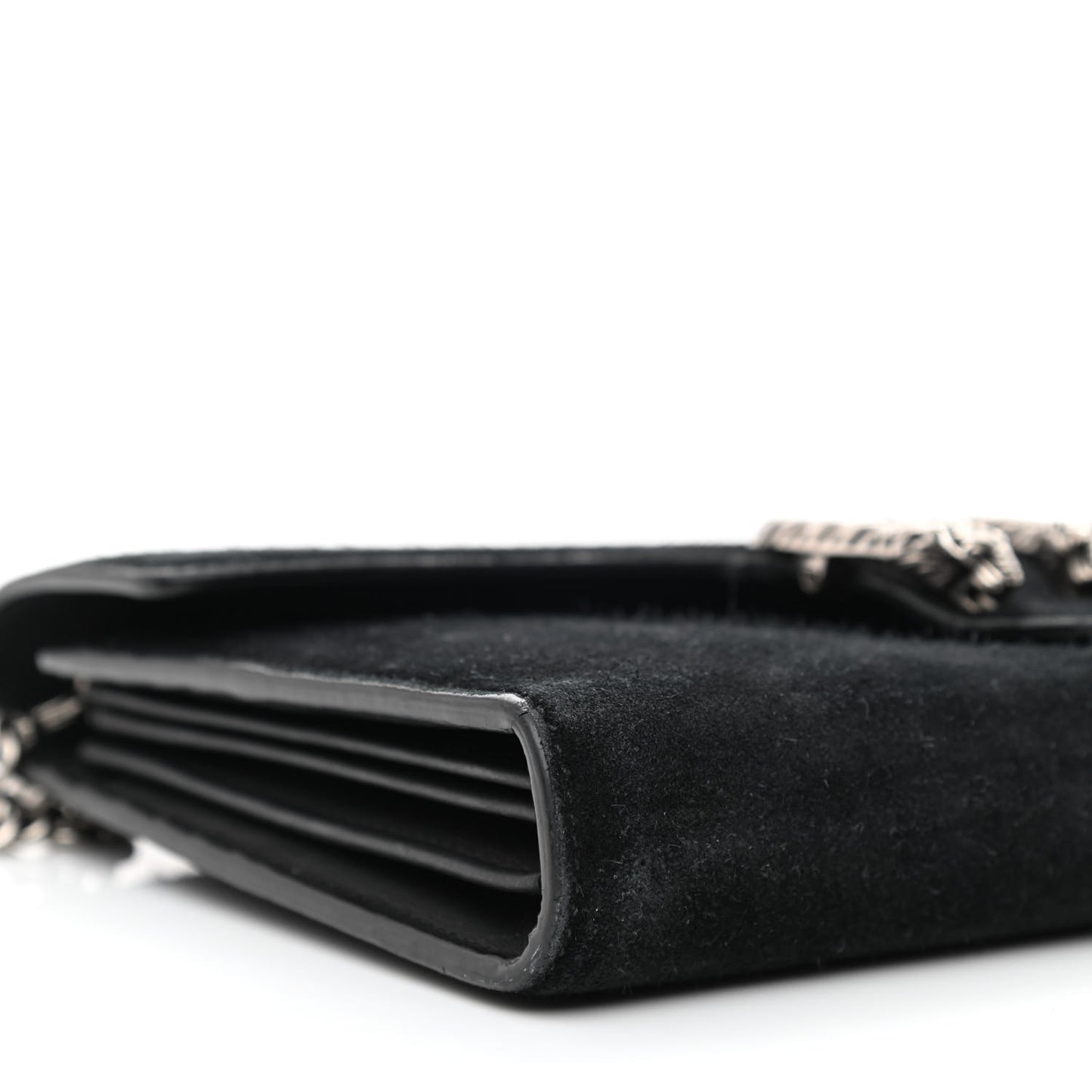 Suede Mini Dionysus Chain Wallet Black