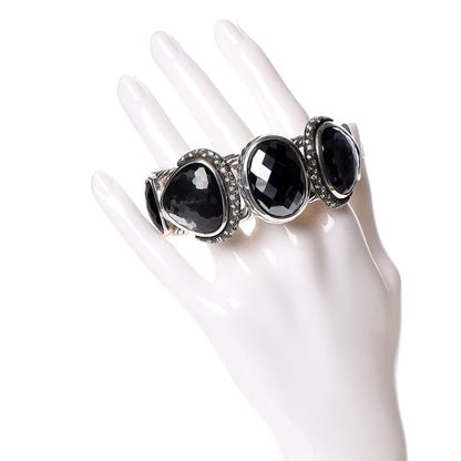 David Yurman Sterling Silver Diamond Hematine Gray Orchid Onyx Moonlight Cuff 2 of 6
