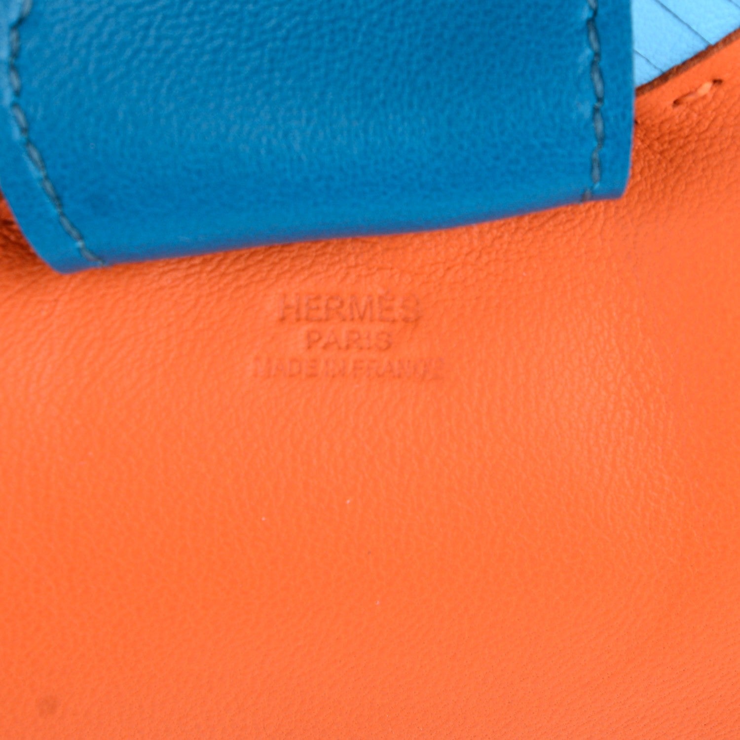 Hermes Milo Lambskin Grigri Rodeo Horse Bag Charm GM Feu Celeste Bleu Izmir 3 of 4