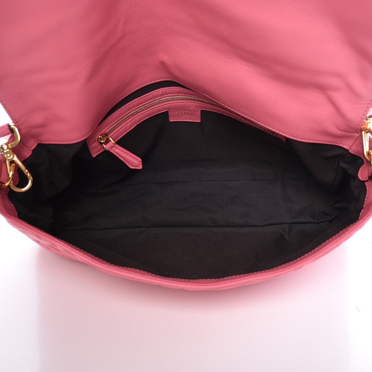 Nappa FF 1974 Embossed Large Baguette Rosa Fluo