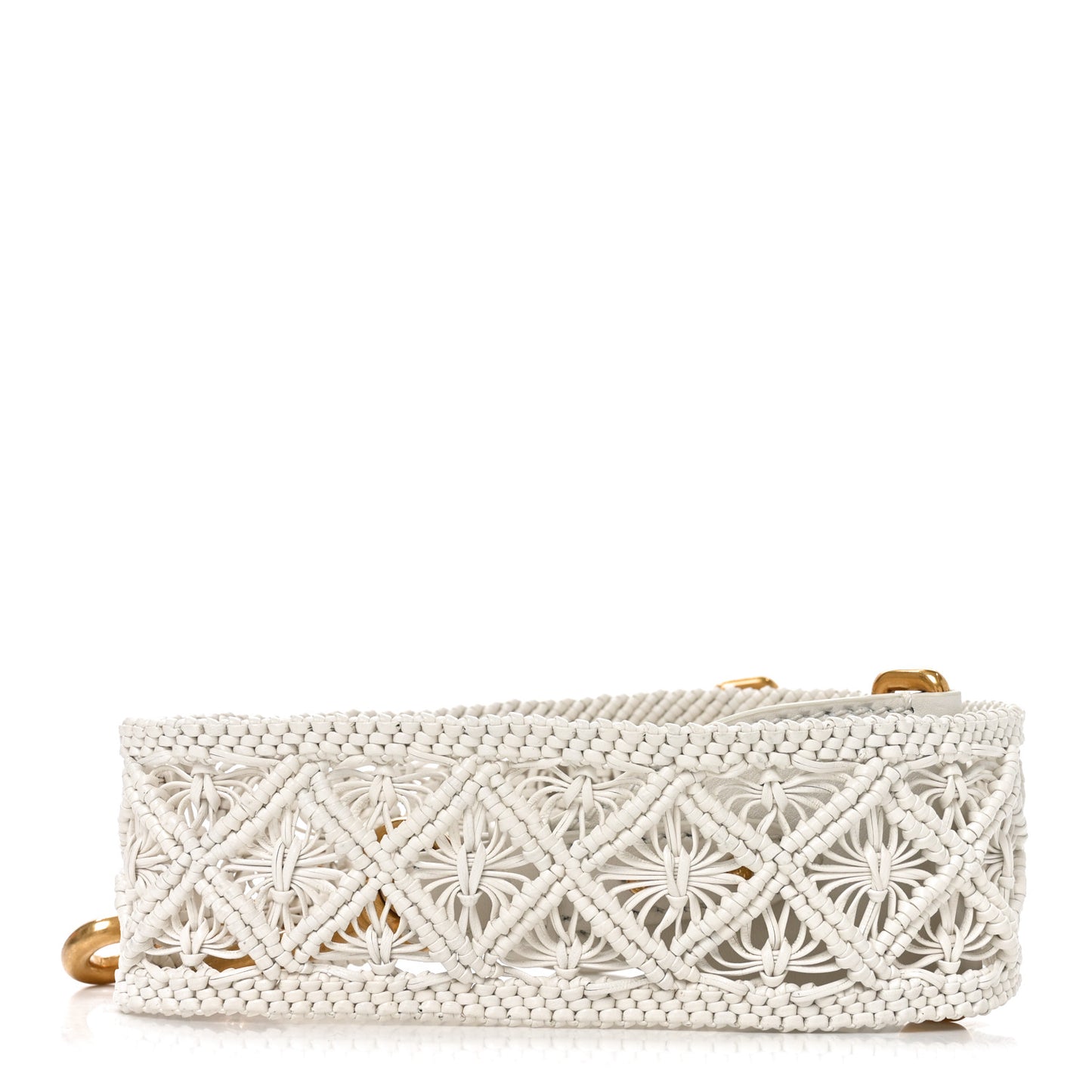 Raffia Woven Shoulder Strap White