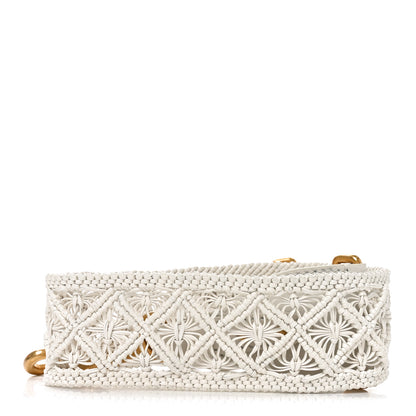 Christian Dior Raffia Woven Shoulder Strap White 2 of 4
