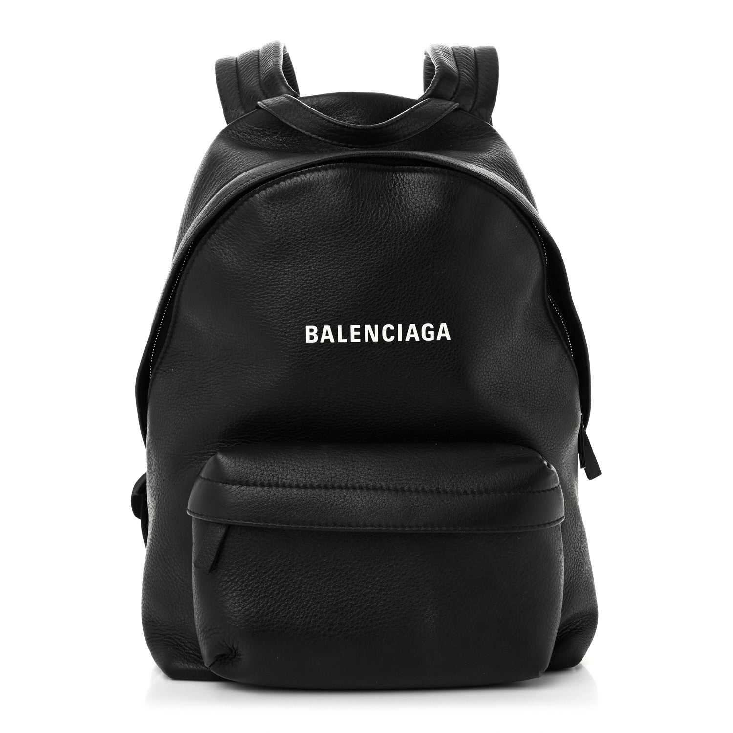 Balenciaga Smooth Calfskin Logo Small Everyday Backpack Black White 1 of 11
