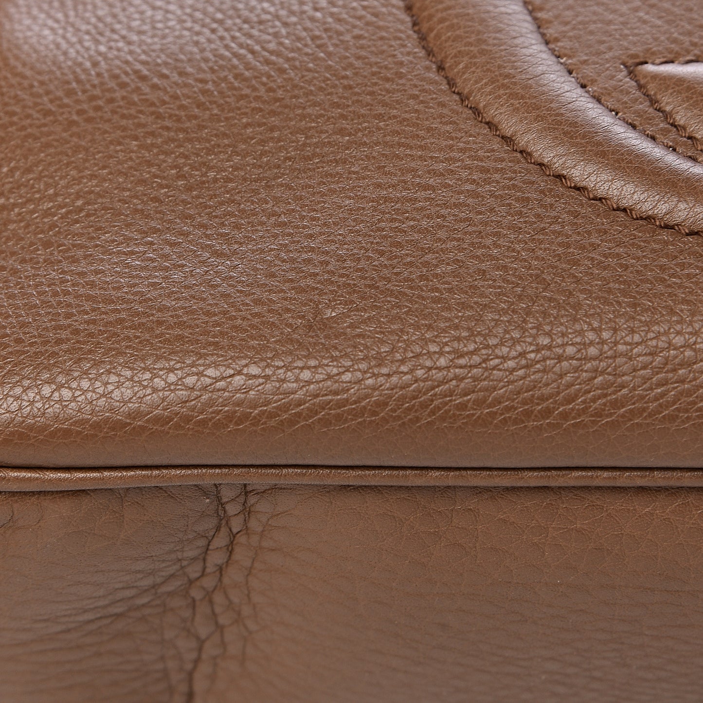 Pebbled Calfskin Small Soho Bowler Maple Brown