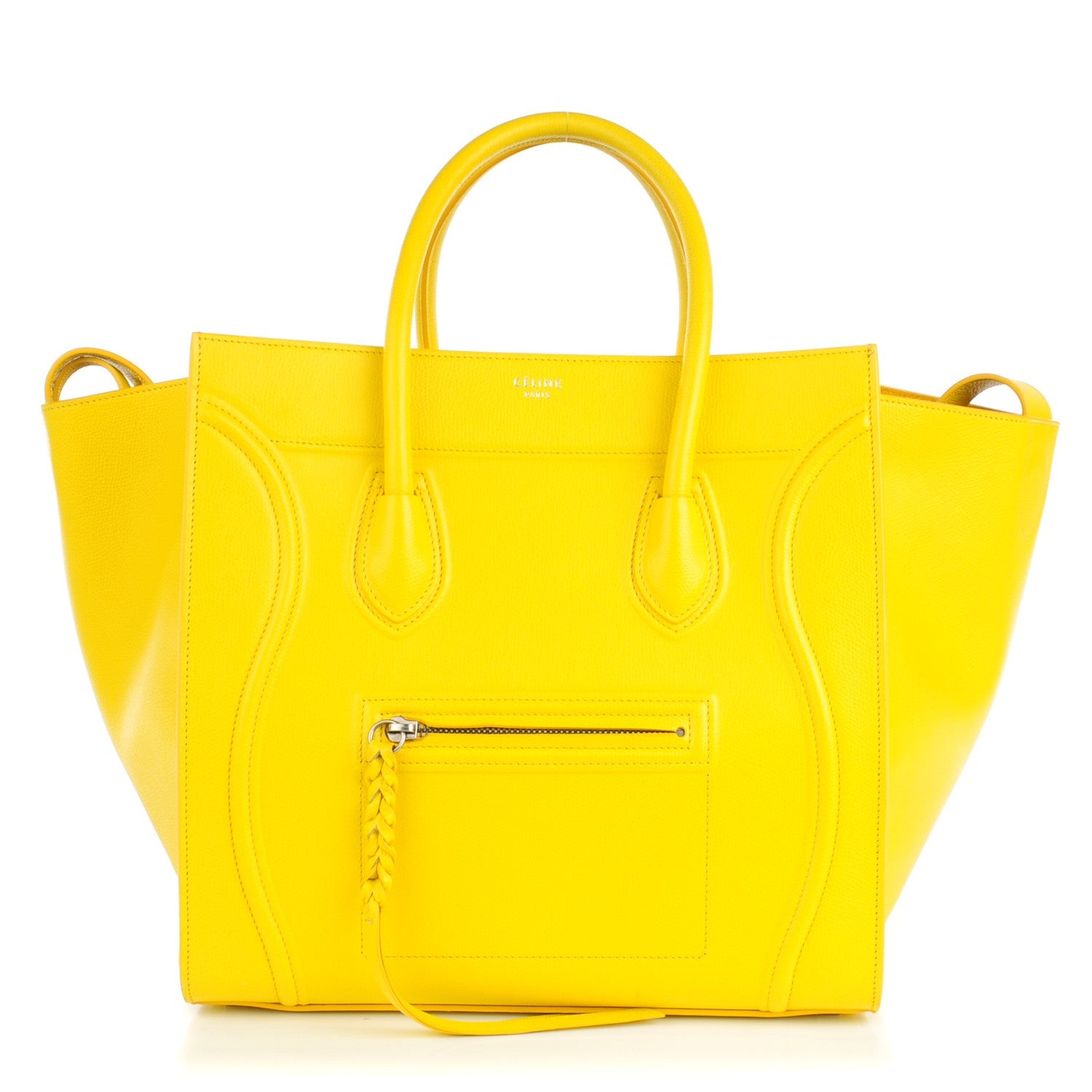 Celine Supple Calfskin Medium Phantom Luggage Sun Yellow 1 of 8