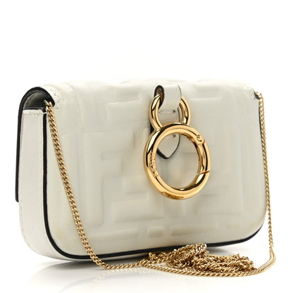 Fendi Nappa Matisse FF Embossed Nano Baguette Charm White 3 of 7
