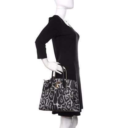 Louis Vuitton Canvas Calfskin Wild Animal Print City Steamer MM Black 2 of 11