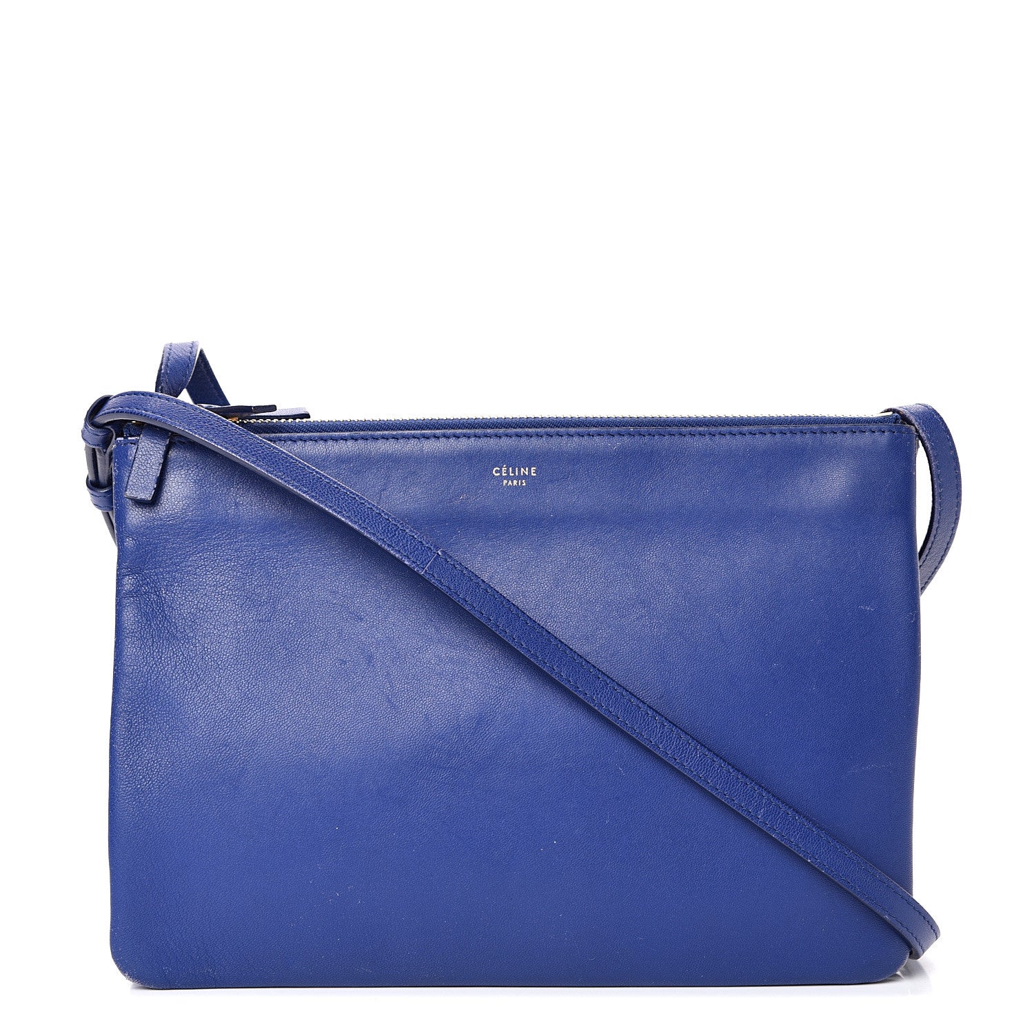Celine Lambskin Large Trio Crossbody Bag Indigo 1 of 16
