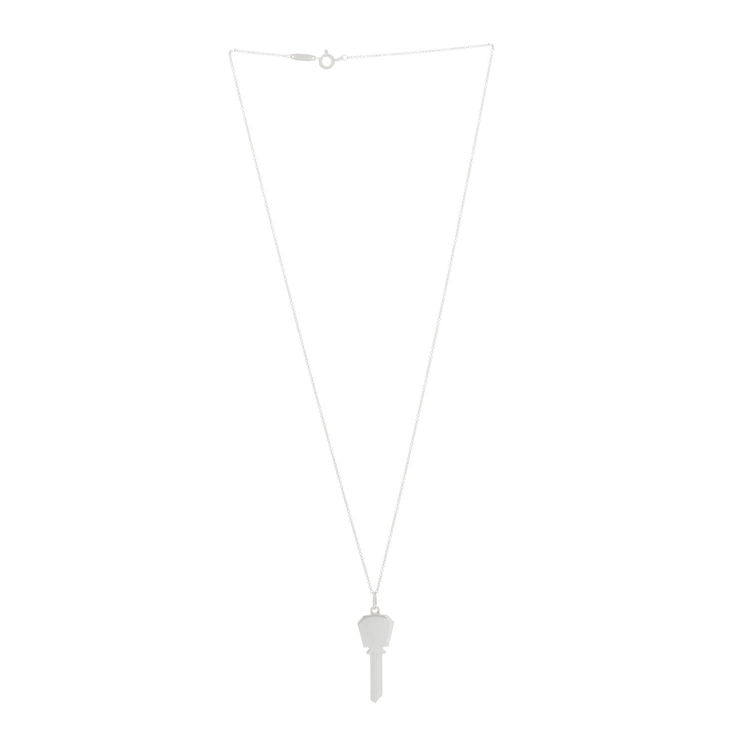 Tiffany Sterling Silver Modern Keys Hexagon Key Pendant Necklace 2 of 4