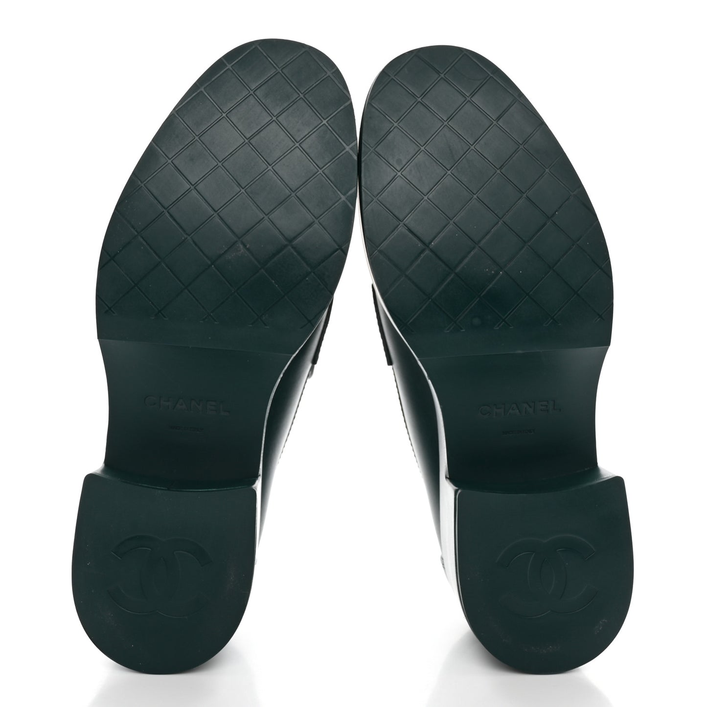 Calfskin CC Platform Loafers 39 Green