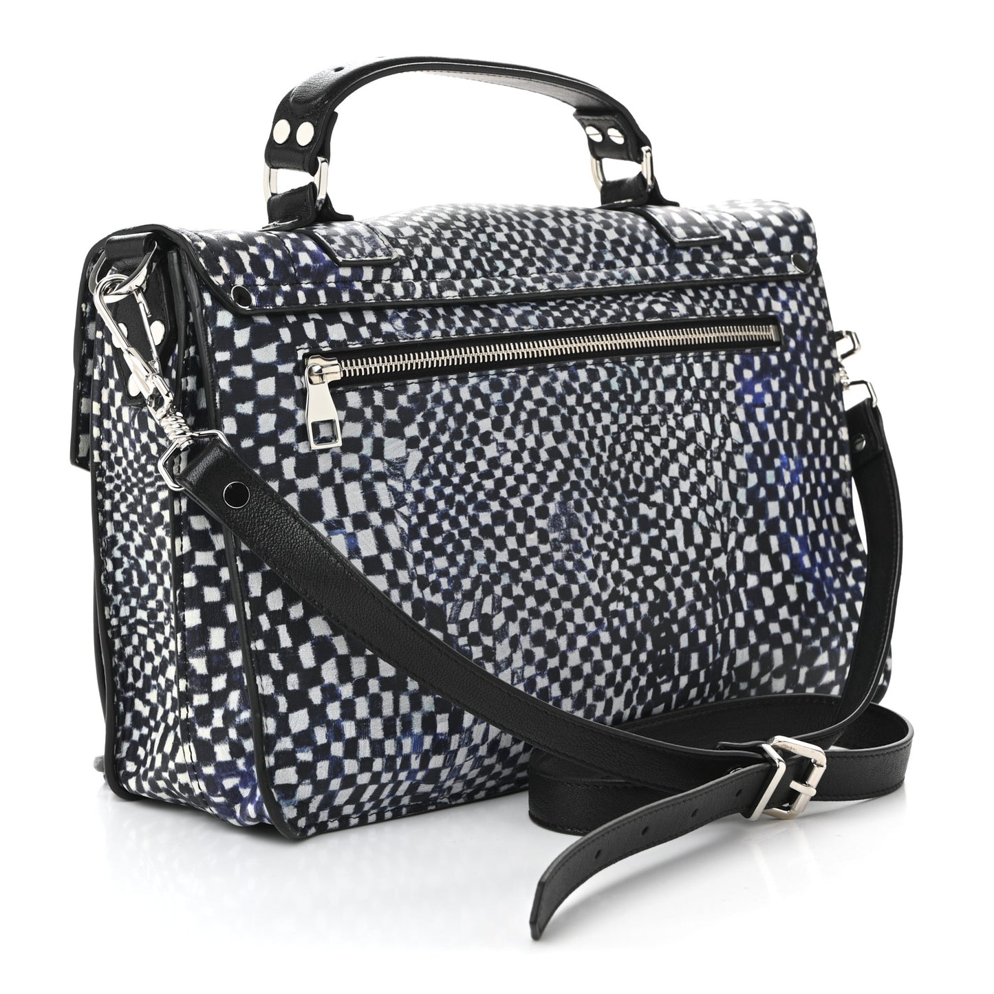 X HARMONY KORINE Calfskin PS1 Check Success Medium Satchel Blue
