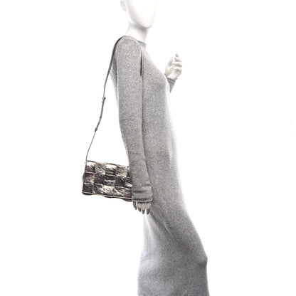 Bottega Veneta Metallic Lambskin Maxi Intrecciato Cassette Crossbody Bag Silver 4 of 31