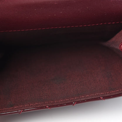 Chanel Patent Quilted Compact French Flap Wallet Dark Red 9 of 13