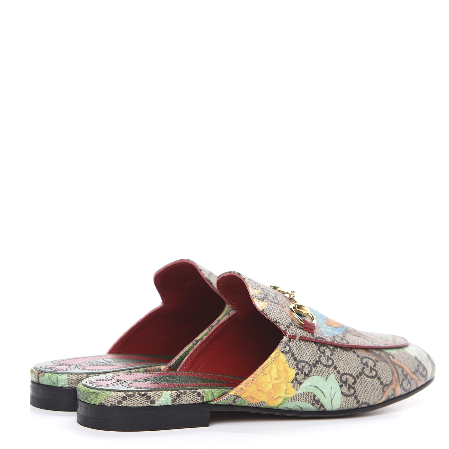 Gucci GG Supreme Monogram Tian Womens Princetown Slippers 36.5 Beige Ebony Multicolor 4 of 9