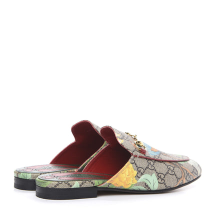 Gucci GG Supreme Monogram Tian Womens Princetown Slippers 36.5 Beige Ebony Multicolor 4 of 9