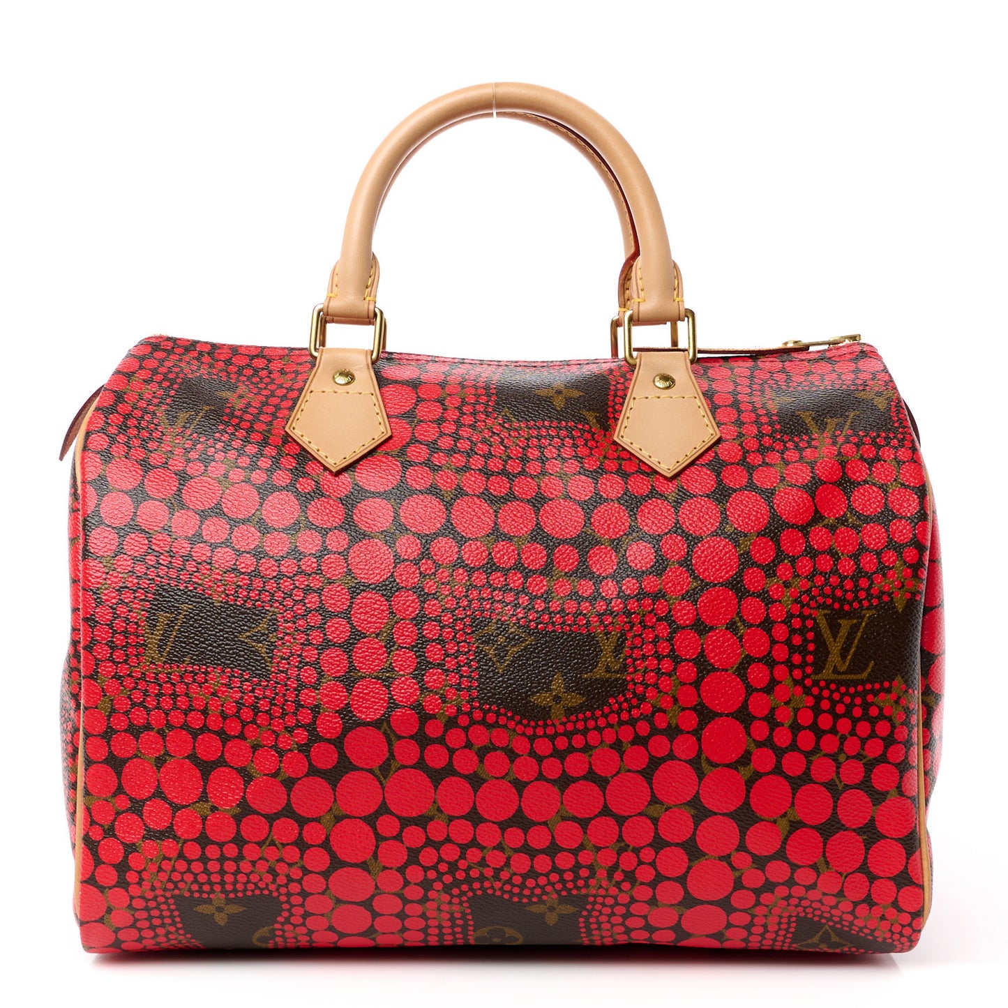 LOUIS VUITTON Monogram Kusama Town Speedy 30 Red