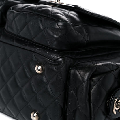 Chanel Calfskin Quilted Large Cambon Multipocket Reporter Black White 9 of 18
