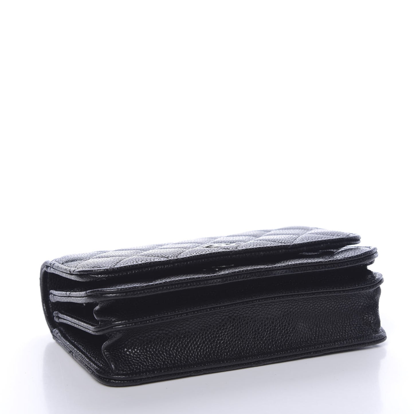 Caviar Quilted Mini Wallet On Chain WOC Black