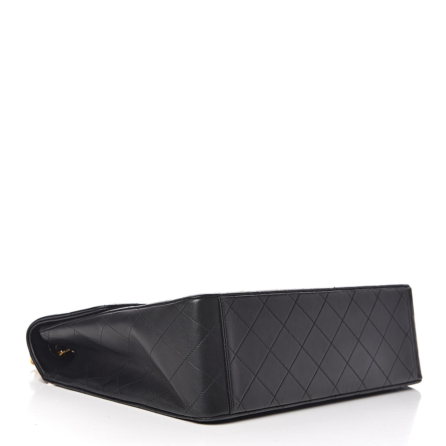 Lambskin Quilted XL Jumbo Single Flap Black