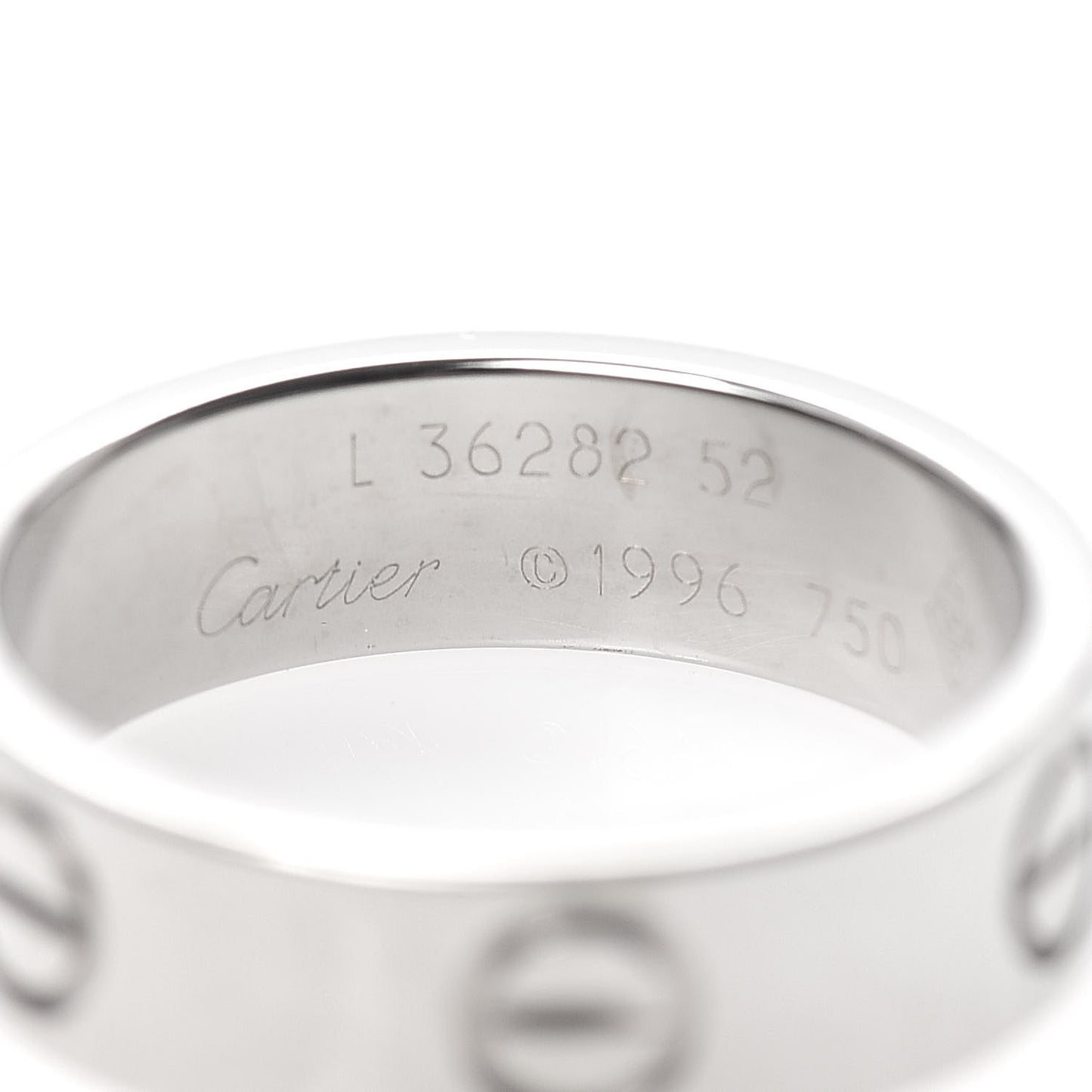 18K White Gold 5.5mm LOVE Ring 52 6