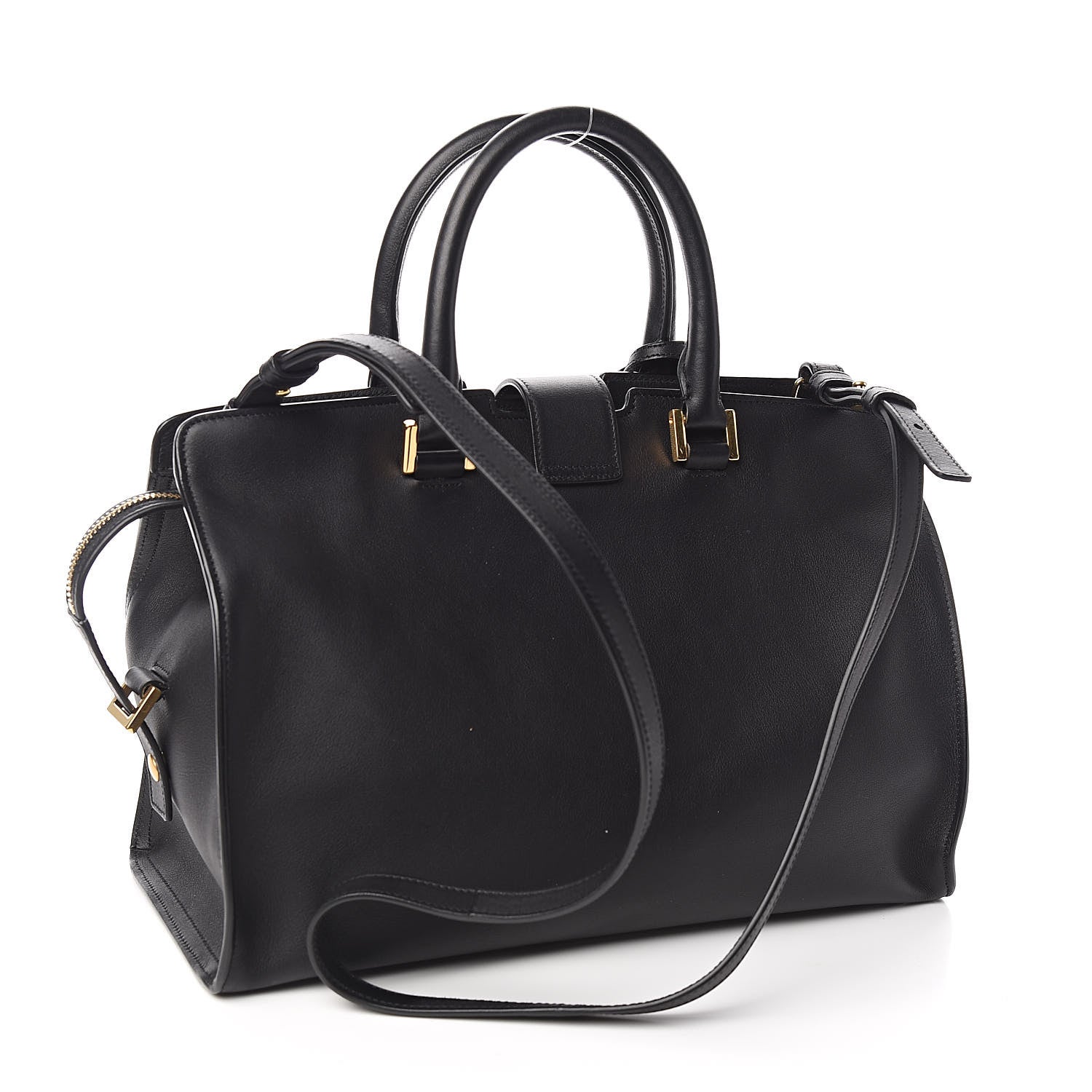 Saint Laurent Smooth Calfskin Small Monogram Cabas Black 3 of 10