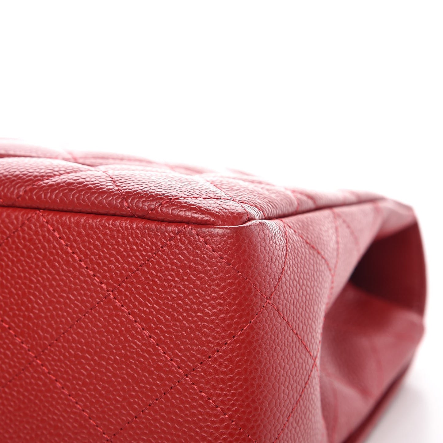 Caviar Quilted Jumbo Single Flap Red