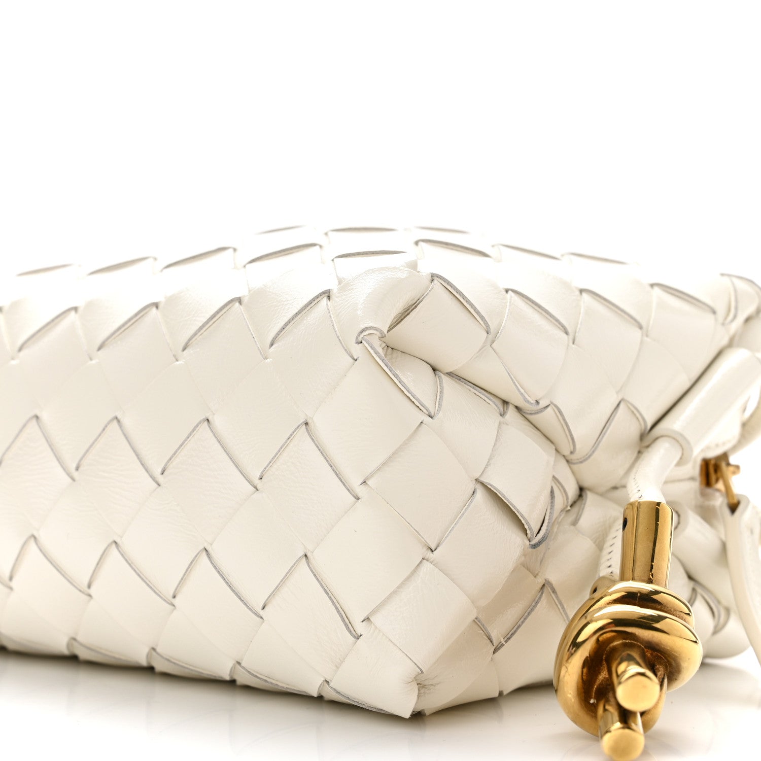 Bottega Veneta Nappa Intrecciato Metallic Knot Mini Loop Camera Bag Bone 9 of 9