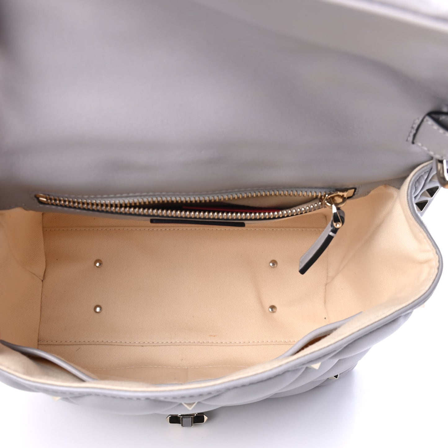 Nappa Medium Candystud Top Handle Bag Pastel Grey