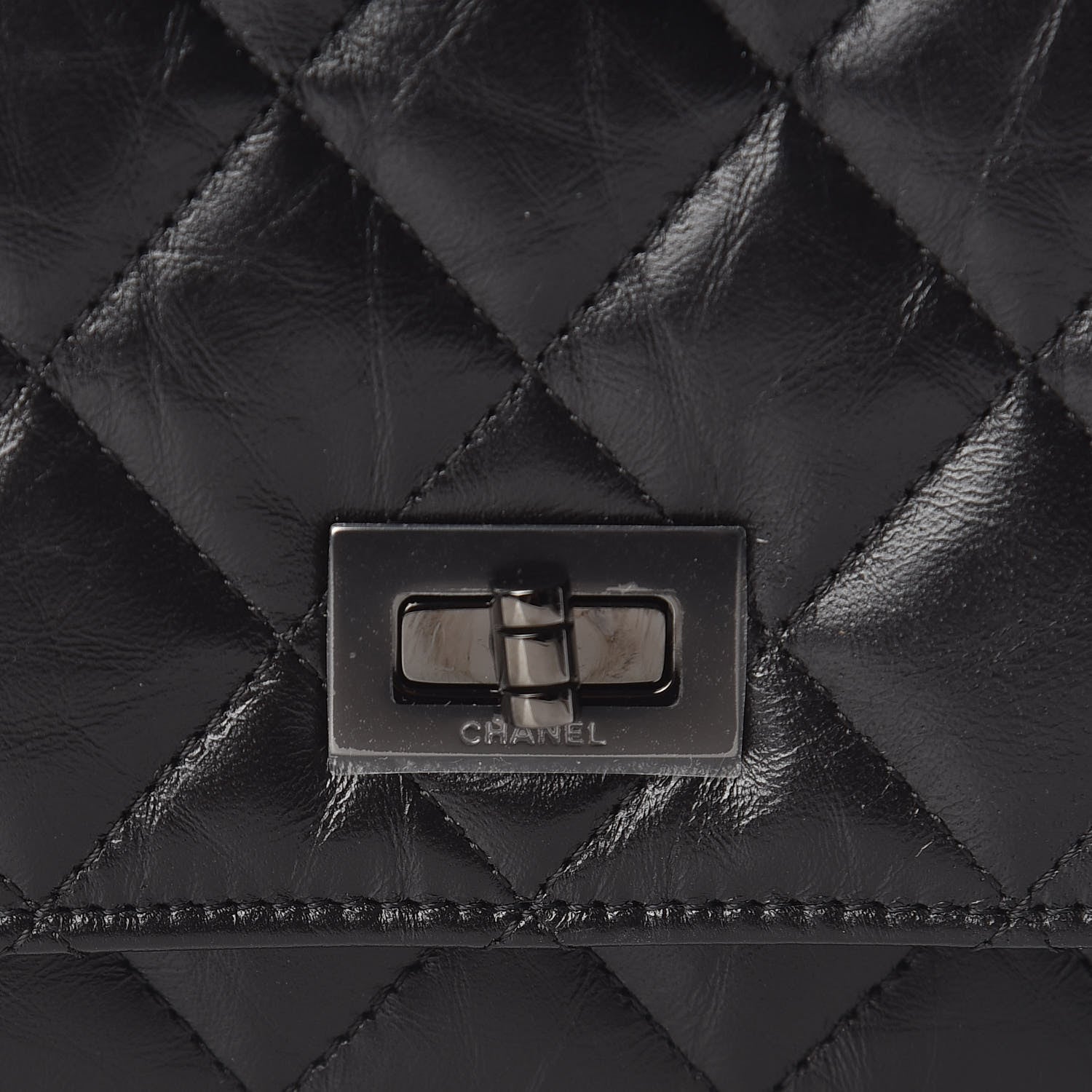 Chanel Aged Calfskin Quilted Reissue Wallet On Chain WOC So Black 9 of 12