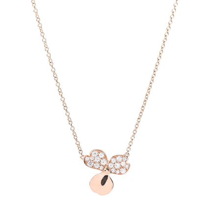 Tiffany 18K Rose Gold Diamond Paper Flowers Pendant Necklace 1 of 5