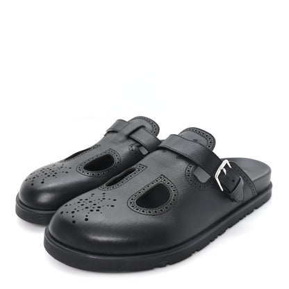 Hermes Calfskin Monk Mules  37 Black 4 of 8