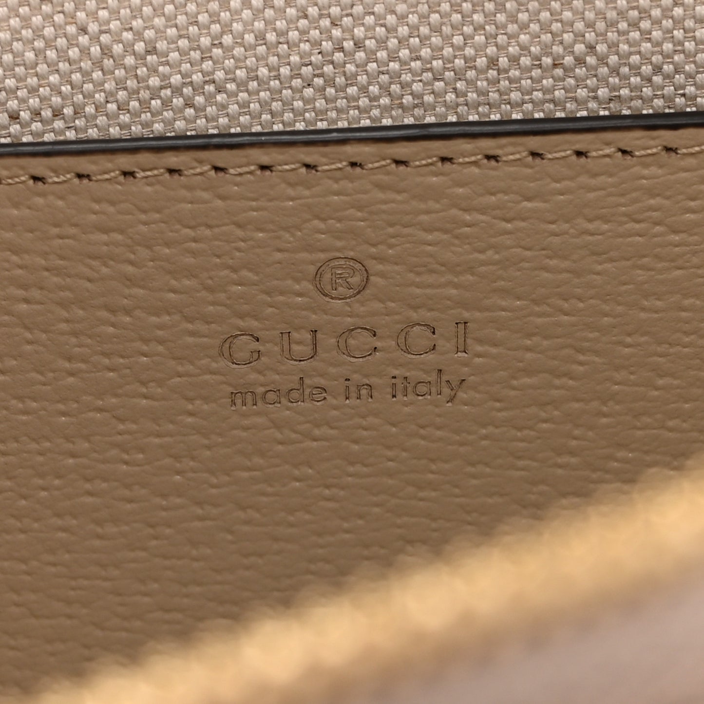 GG Supreme Monogram Textured Dollar Calfskin Web Small Ophidia Tote Bag Beige Mystic White Oatmeal