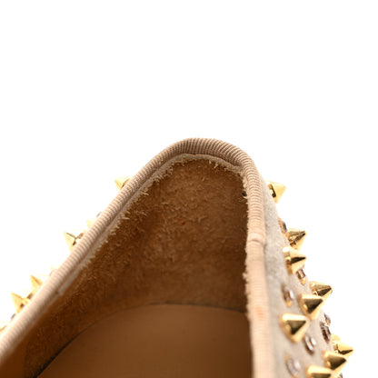 Christian Louboutin Veau Velours Spikes Womens Roller Boat Flat 44 Gold 21 of 22