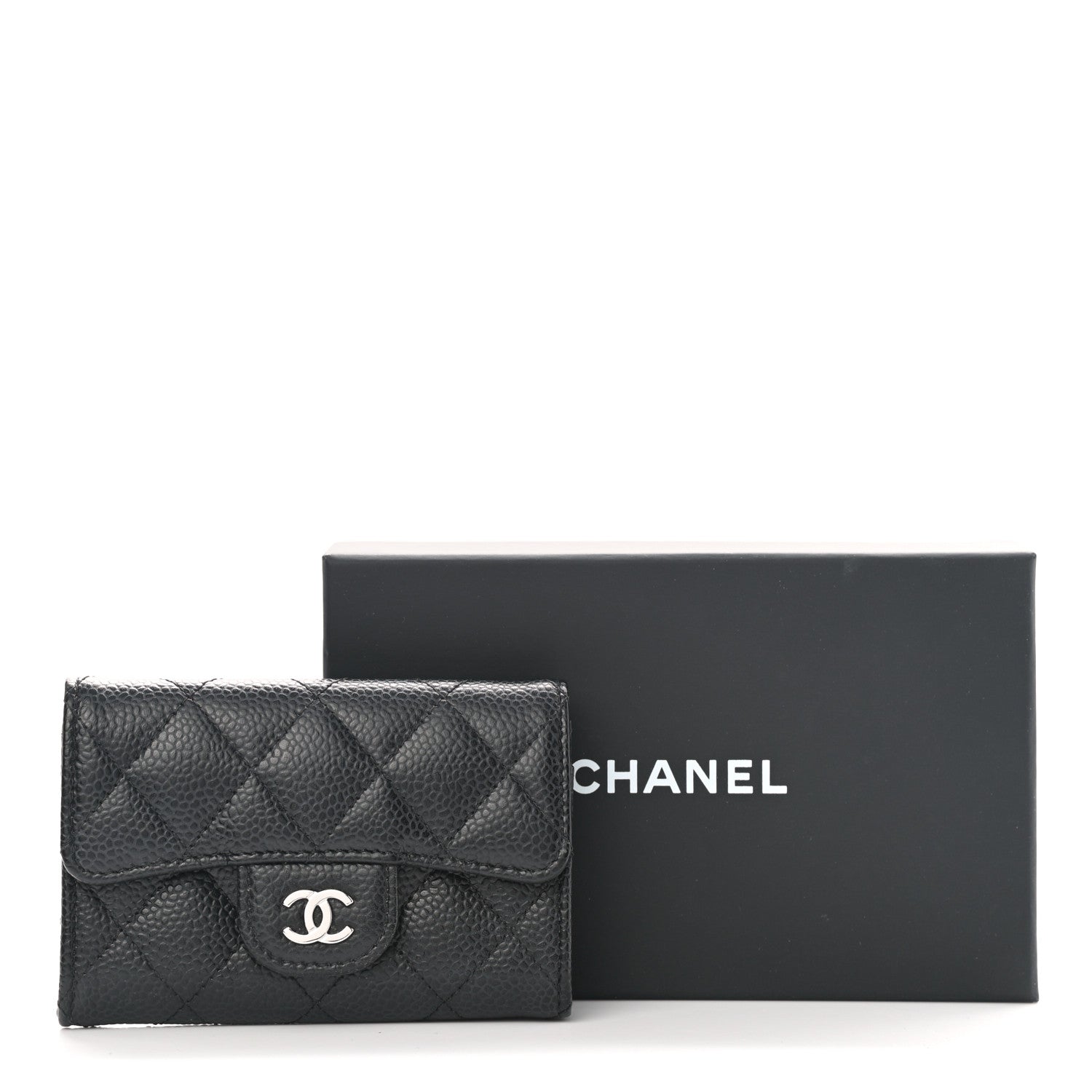 Chanel Caviar Quilted Flap Card Holder Wallet Black 9 of 9