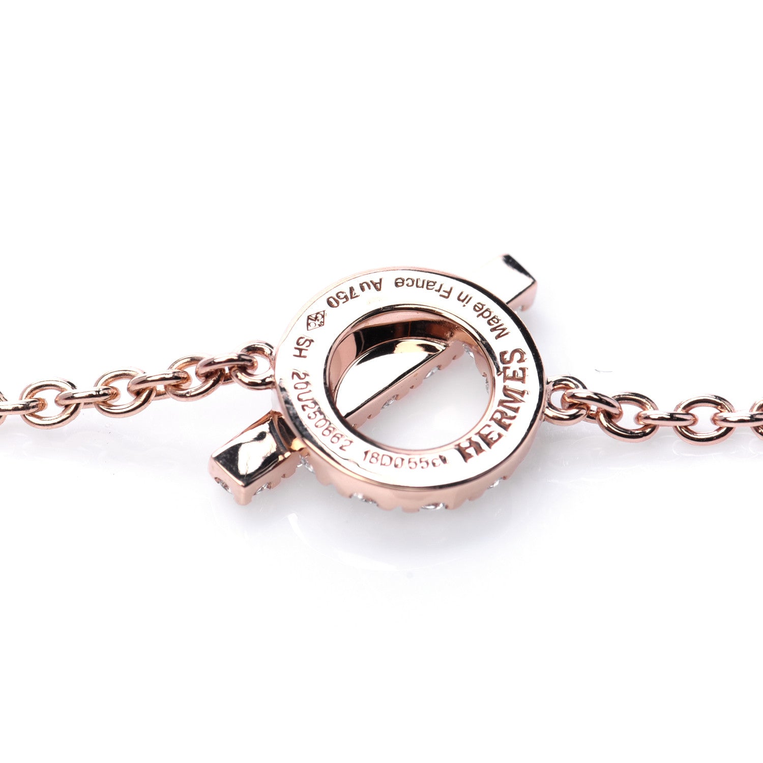 Hermes 18K Rose Gold Diamond Finesse Bracelet SH 4 of 8