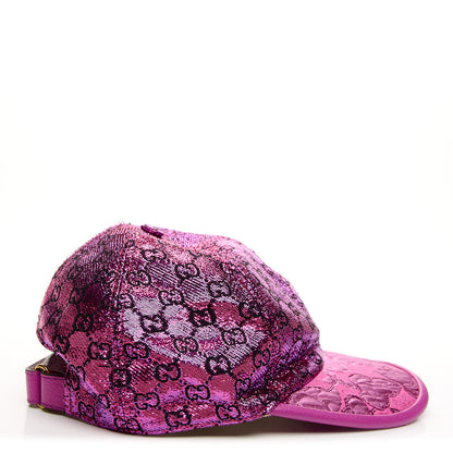 Gucci Silk Blend Jacquard Monogram Santa Barbara Baseball Hat S Fuxia Black 5 of 11