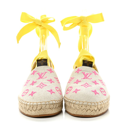 Louis Vuitton Canvas Monogram Starboard Espadrille Flats 39 Rose Pop 2 of 7