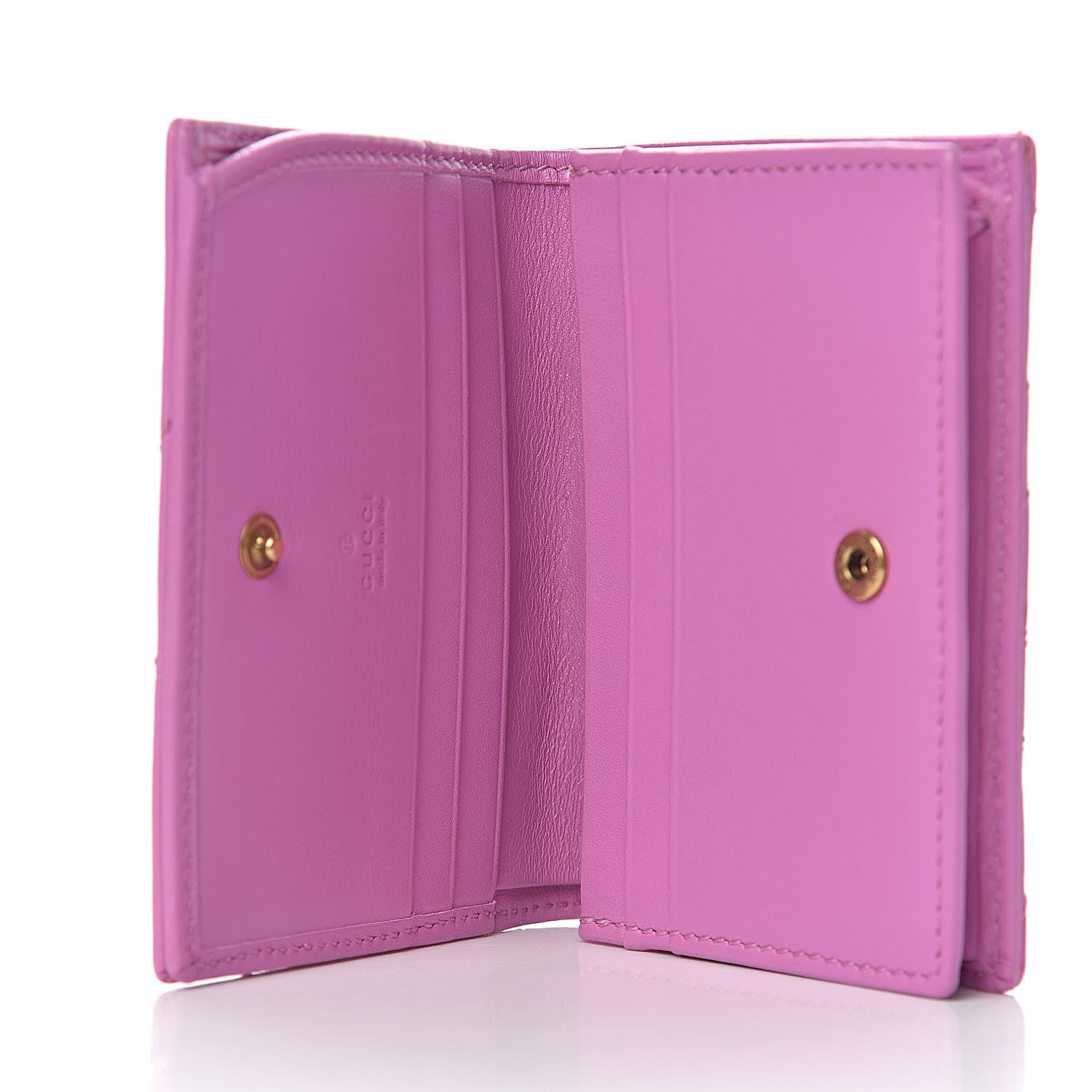 Gucci Calfskin Matelasse GG Marmont Card Case Candy Mousse 5 of 8